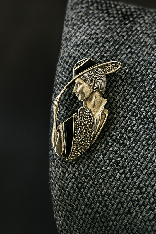 Silver Muse Brooch