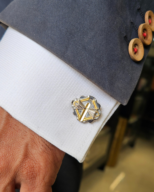 Shiva Trishul Damru Cufflinks