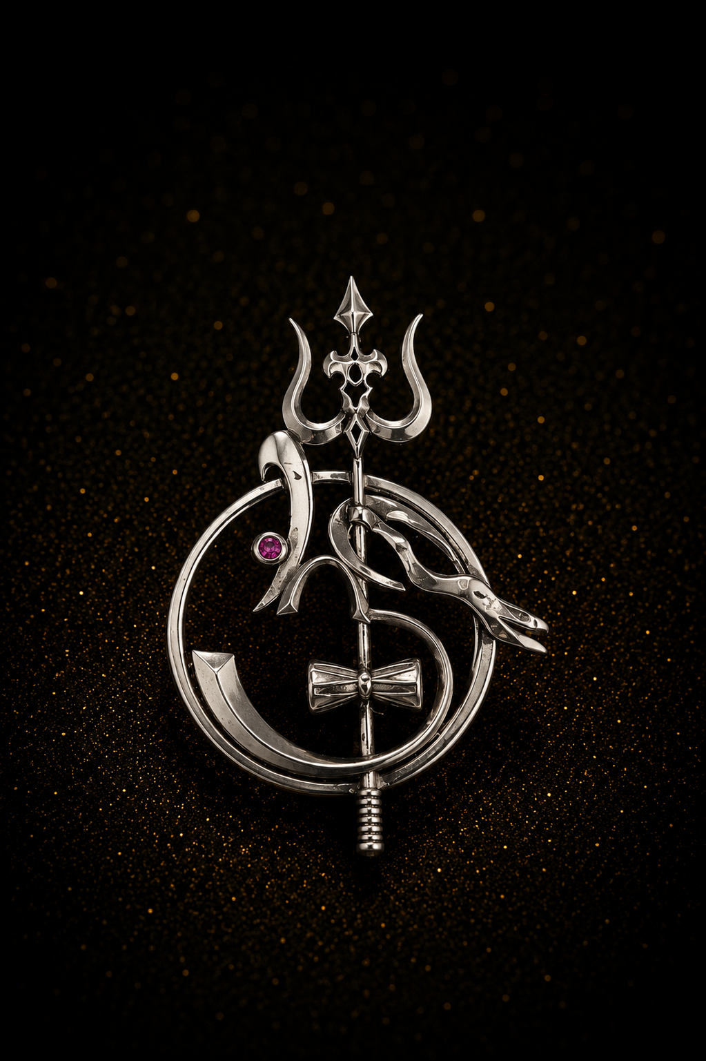 Mahadev Trishul Om Lapel Pin