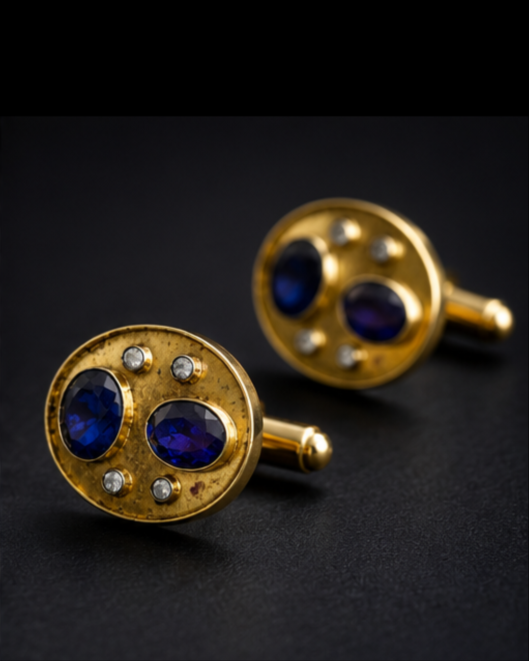 Dual Oval Emerald & Sapphire Cufflinks
