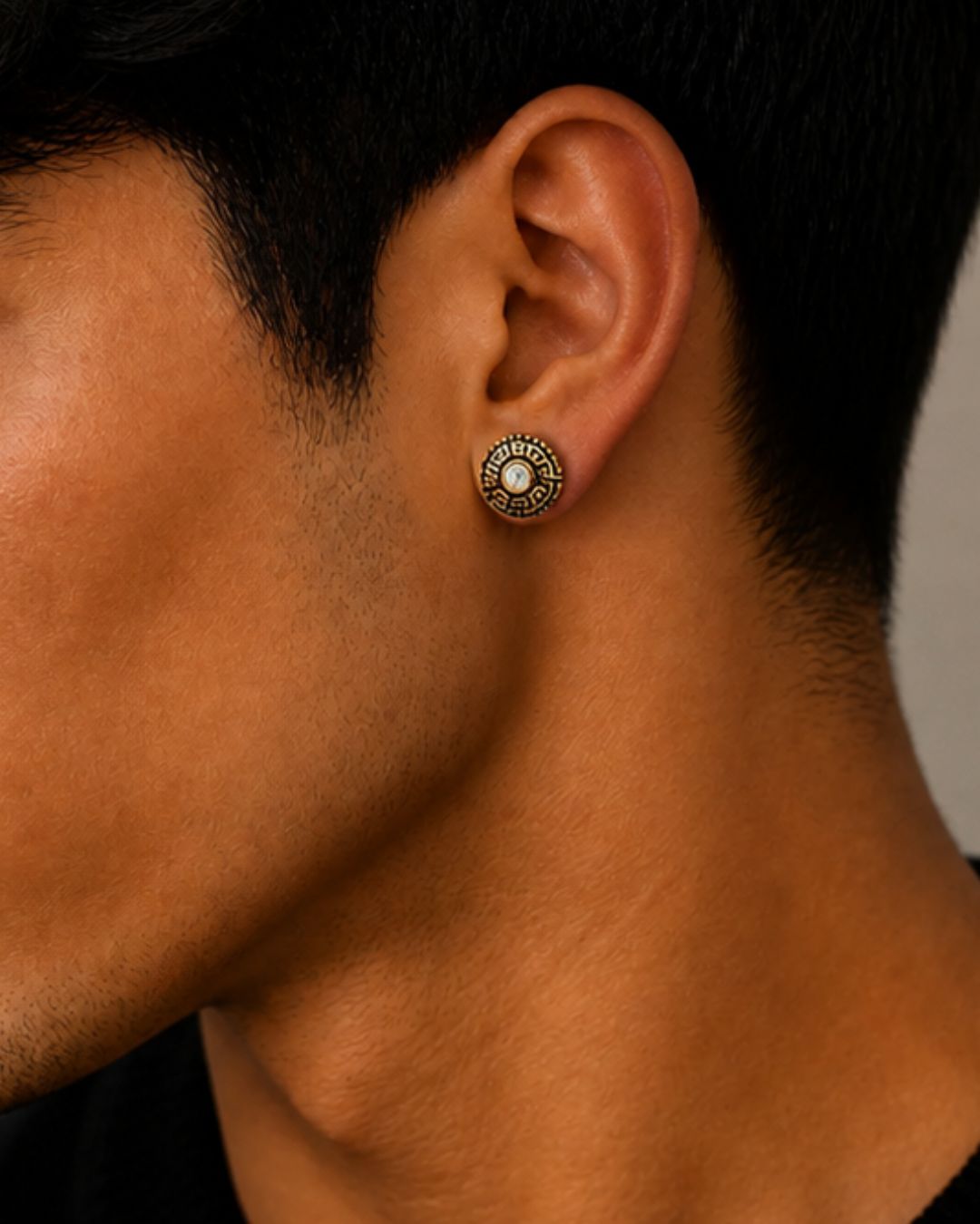 Regal Maze Round Stud Earrings