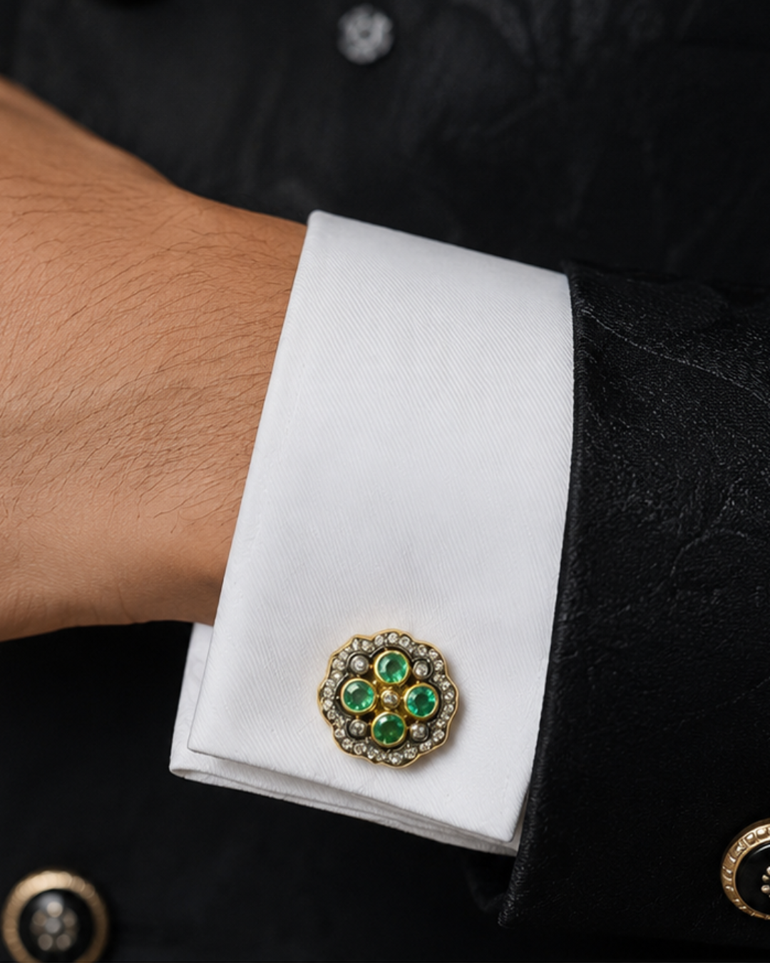 Emerald Round Cufflinks