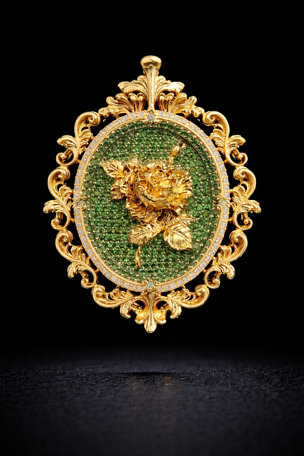 Imperial Rose Crest Magnet Brooch