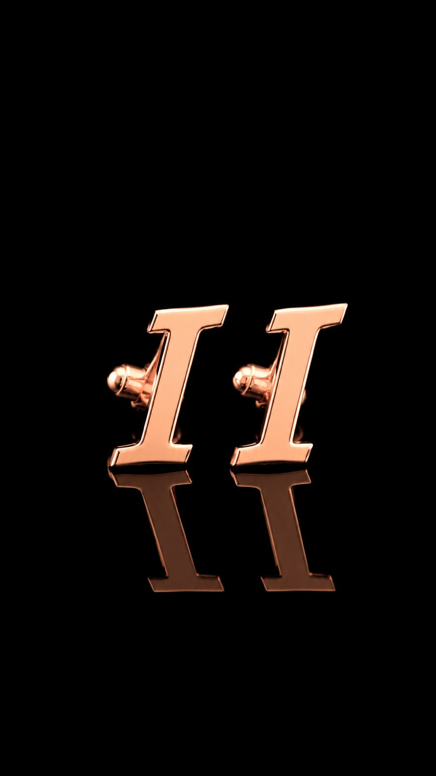 Rajputana Initial "I" Rose Gold Cufflinks