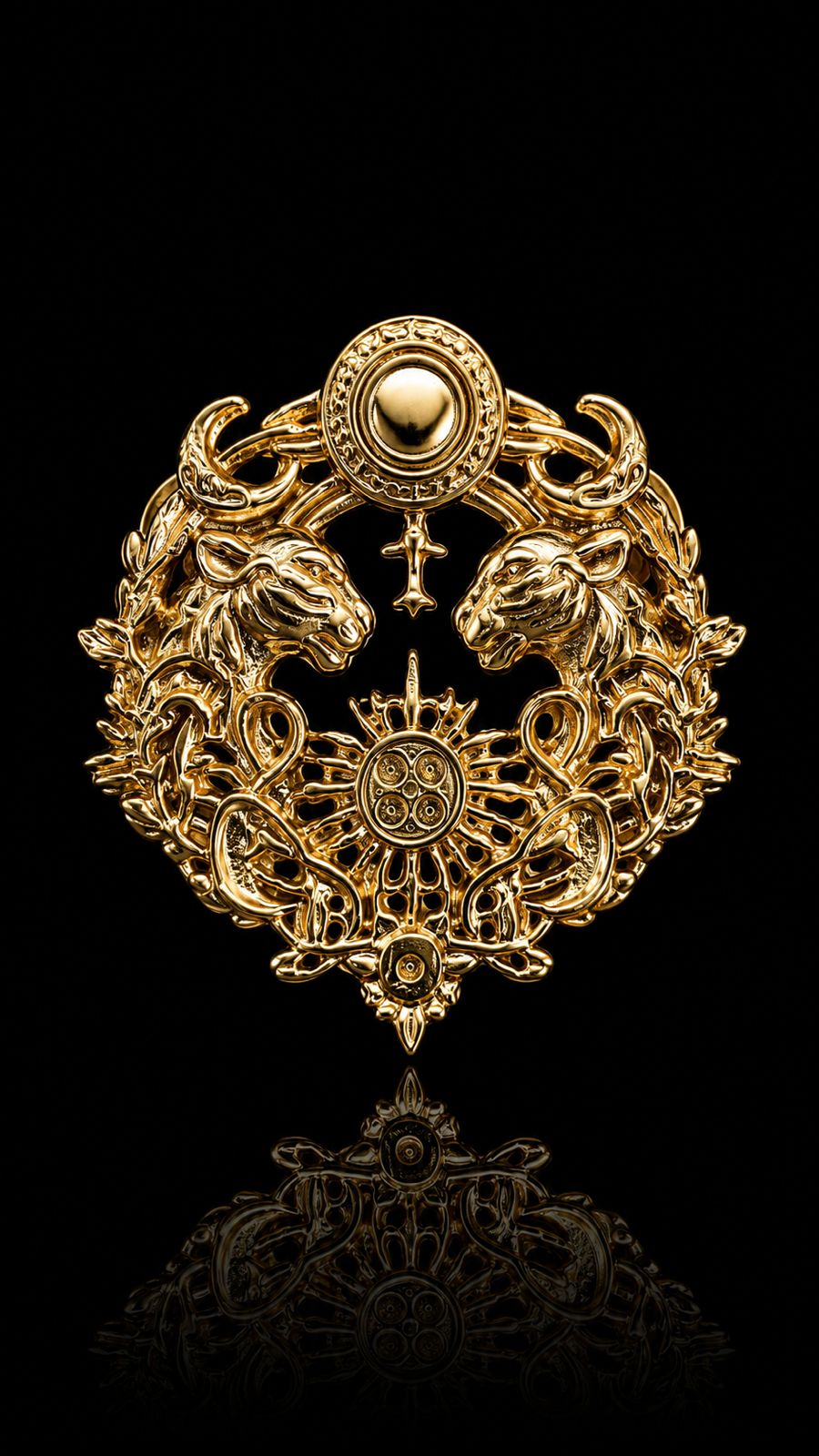 Regal Twin Tiger Crest Lapel Pin
