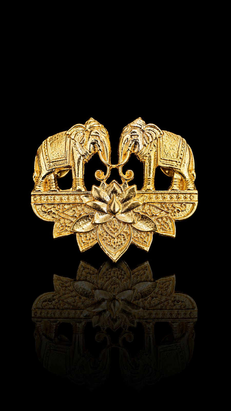 Royal Elephant Lotus Heritage Brooch