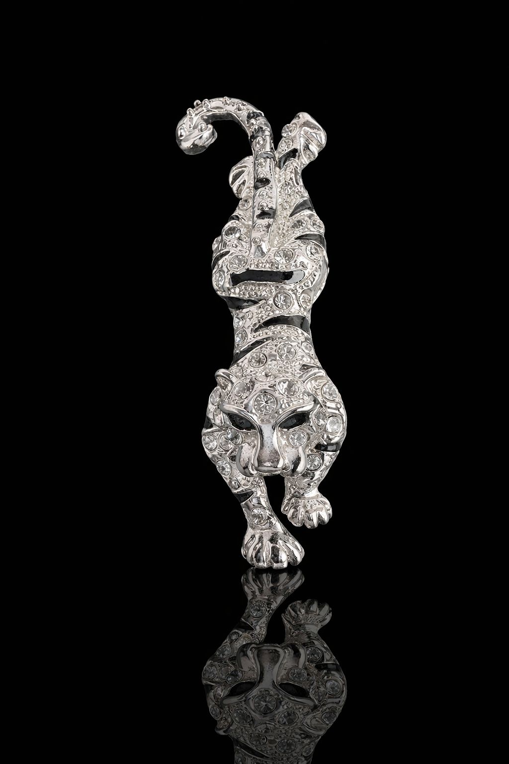 Golden Leap Panther Brooch