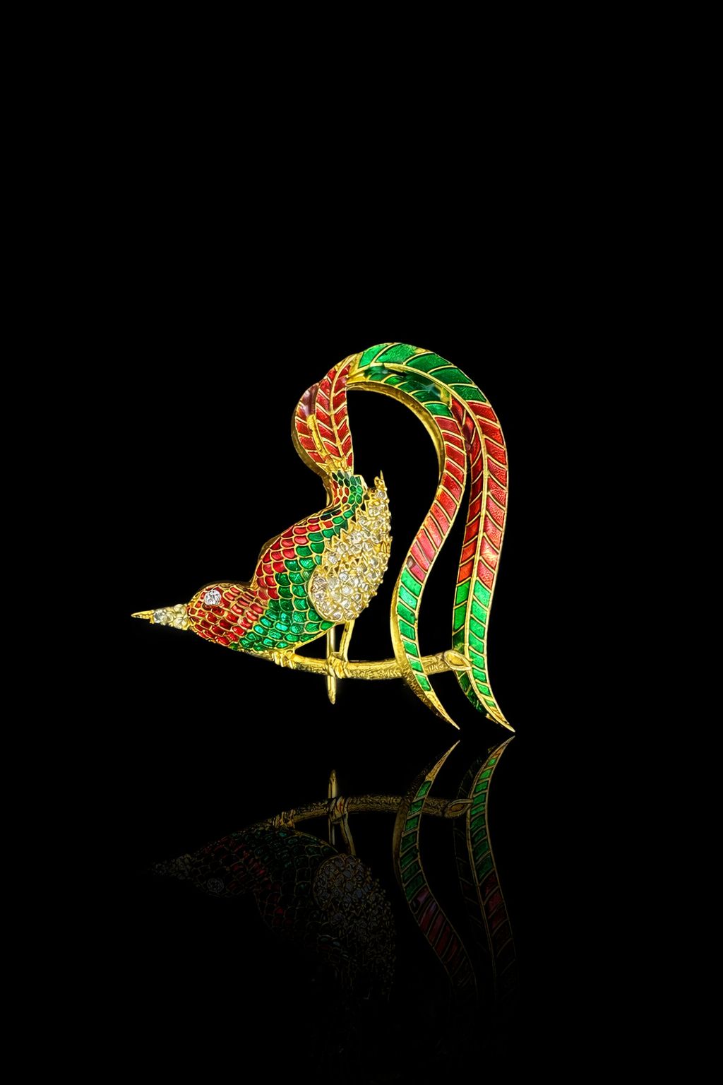 Regal Plume Bird Brooch
