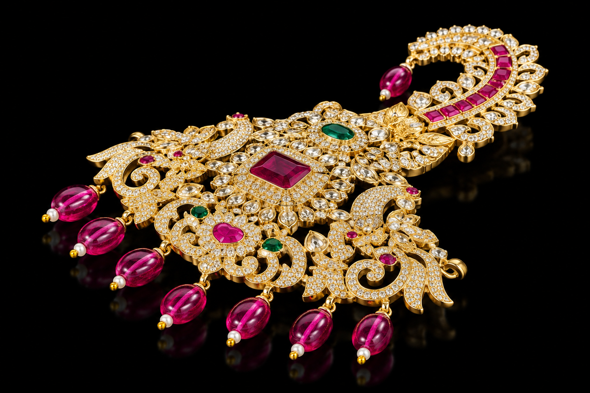 Royal Heritage Ruby & Emerald Kalgi Sarpech