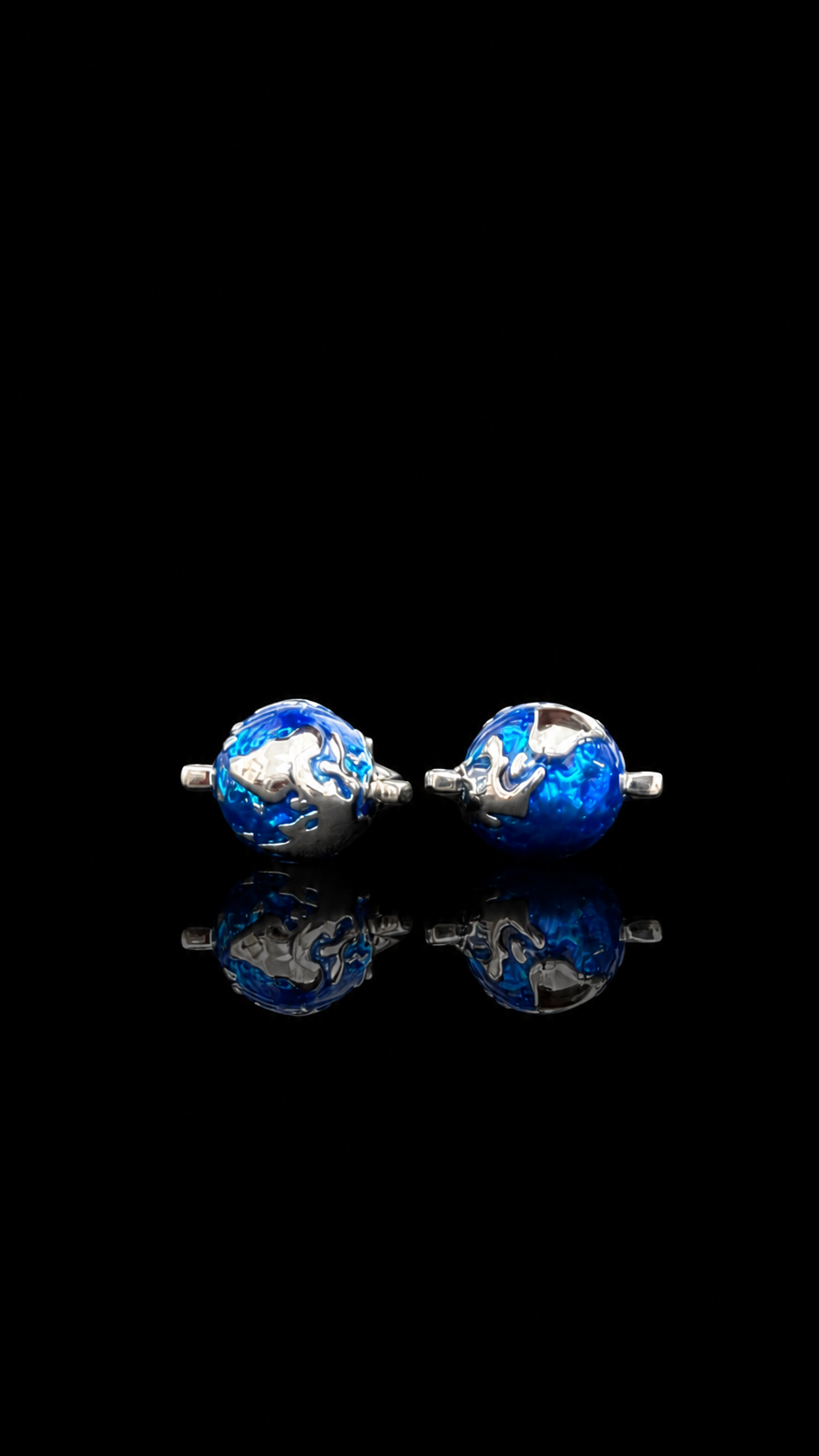 Ocean Globe Blue Stone Cufflinks