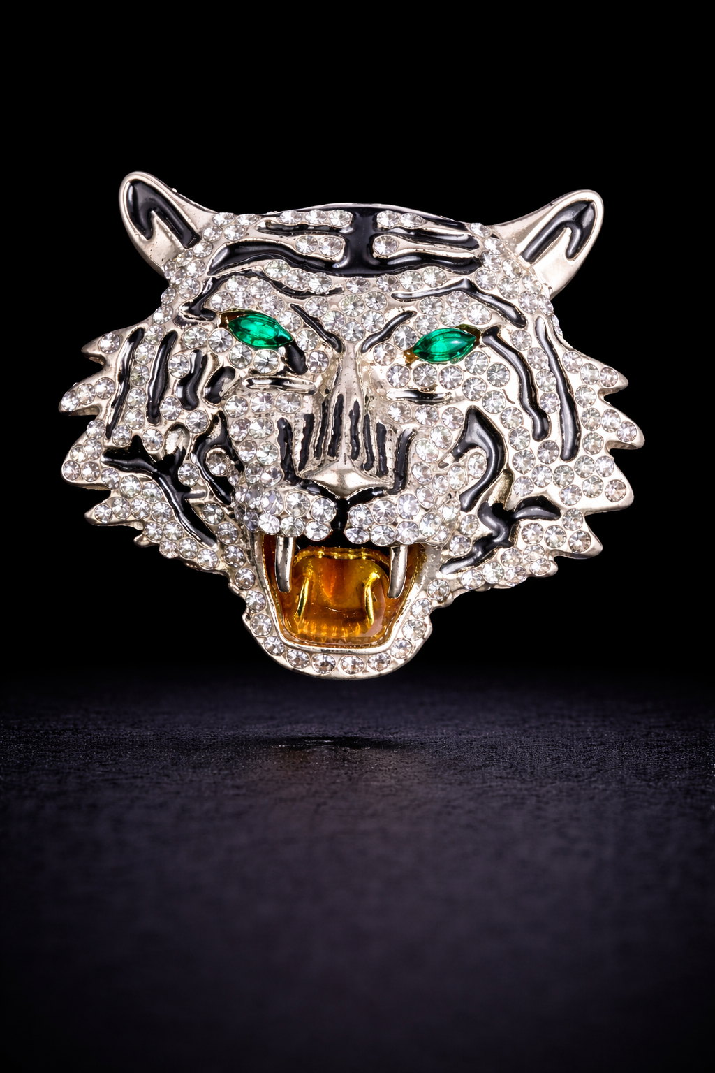 Fierce Tiger Crystal Brooch
