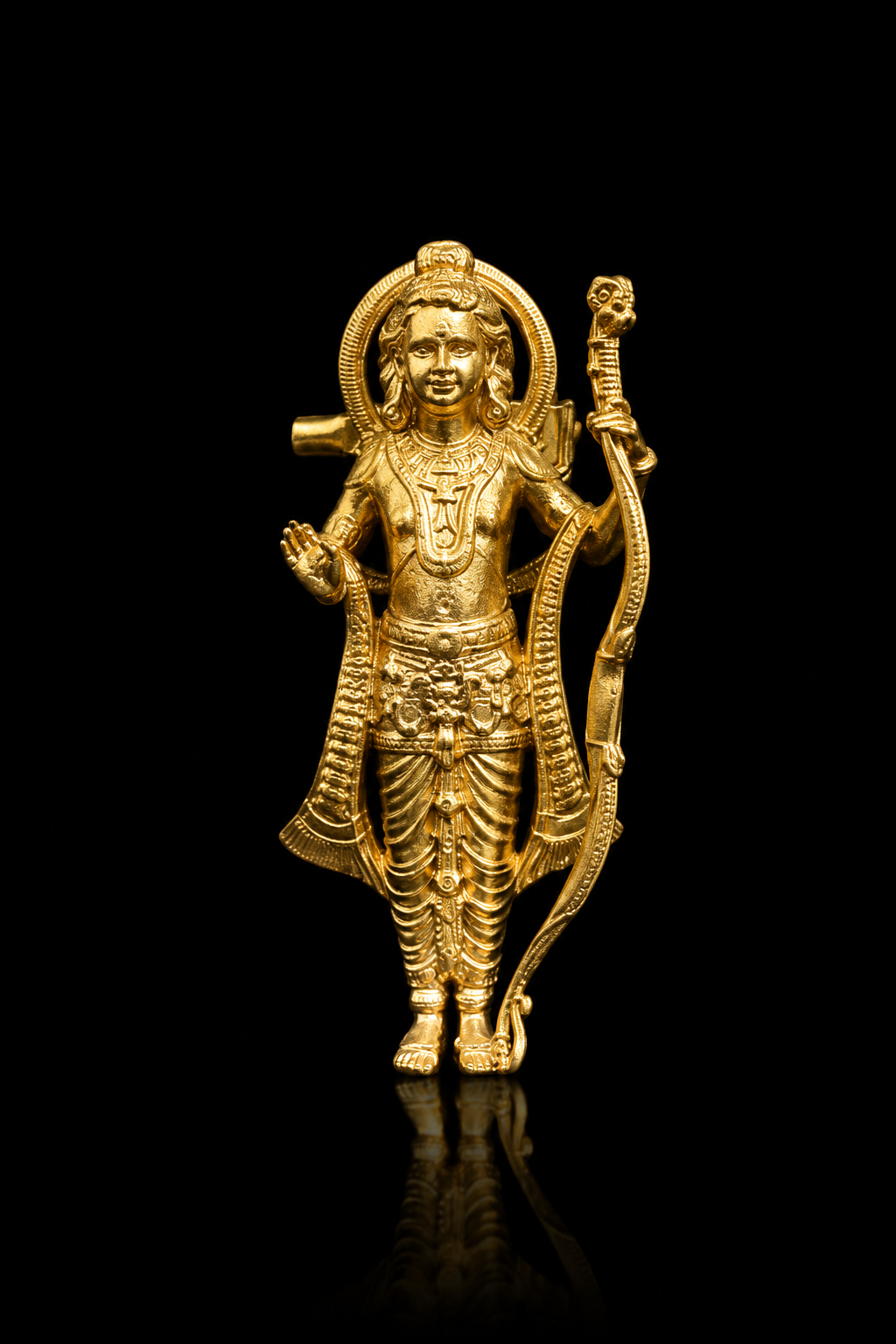 Shree Ram Standing Brass Brooch