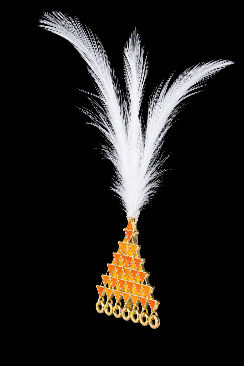 Royal Triangular Enamel Feather Kalingi Sarpech