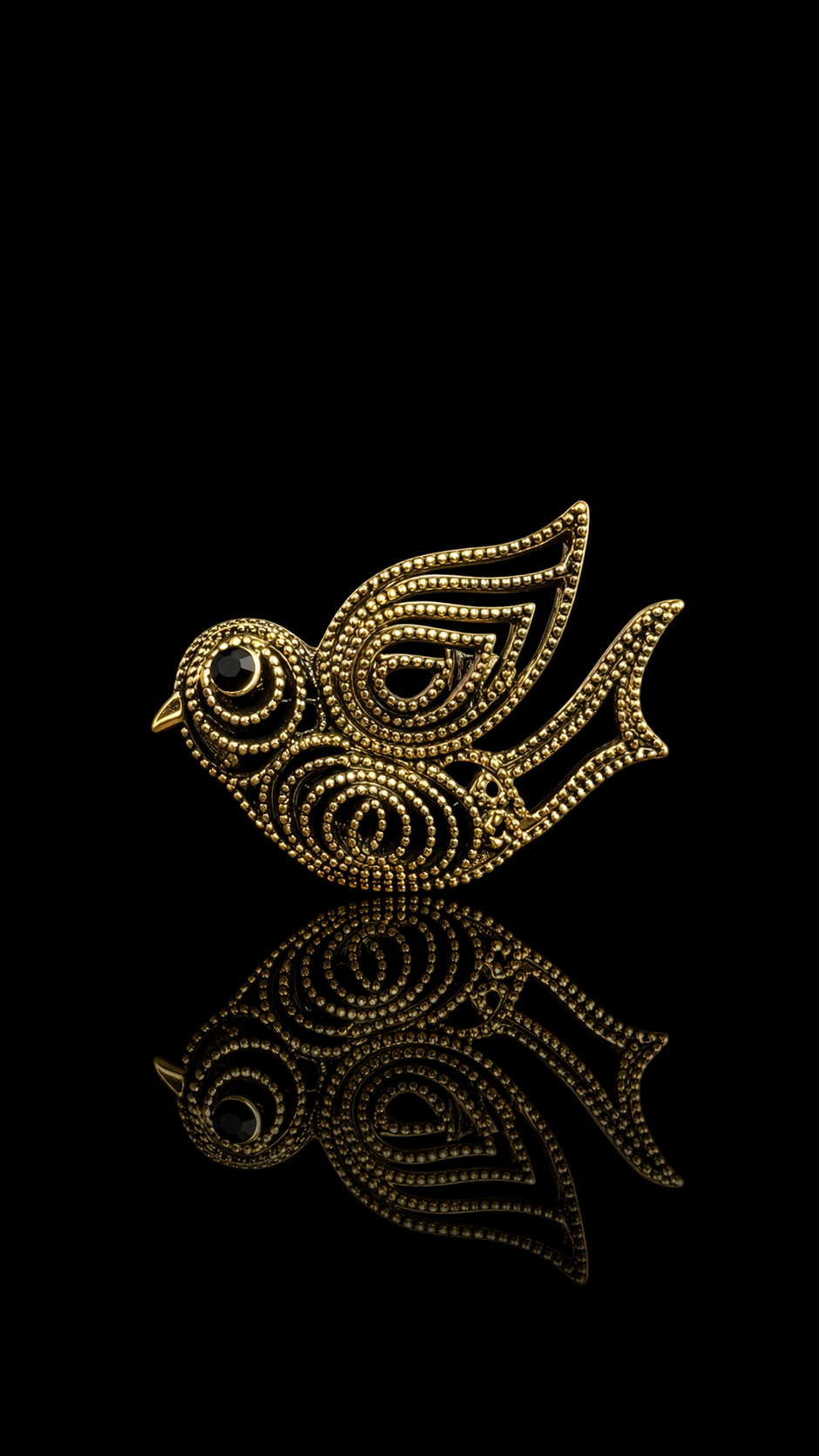 Filigree Flight Bird Brooch