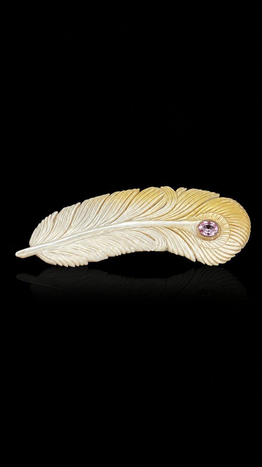 Mother Of Pearl Feather Elegance Brooch