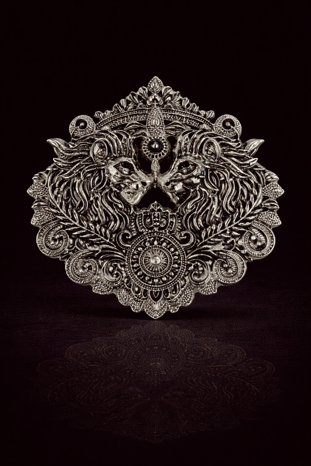 Royal Twin Lion Brooch