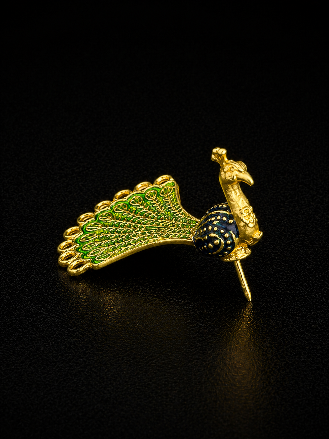 Royal Peacock Feather Lapel Pin