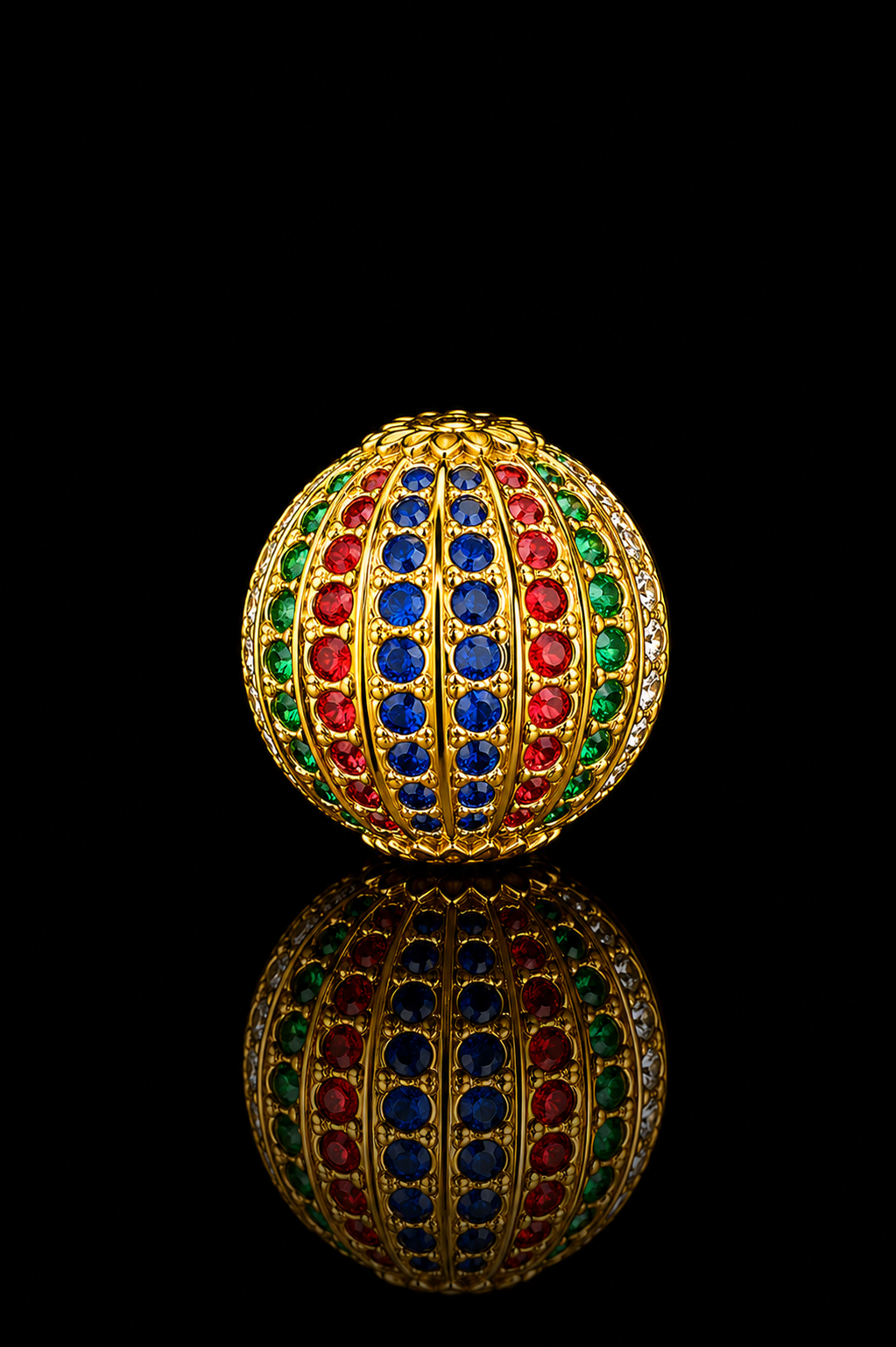 Royal Multicolor Crystal Dome Brooch Pin