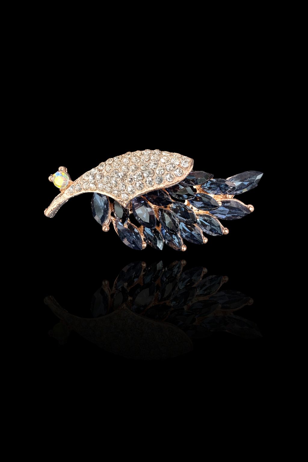 Midnight Feather Brooch