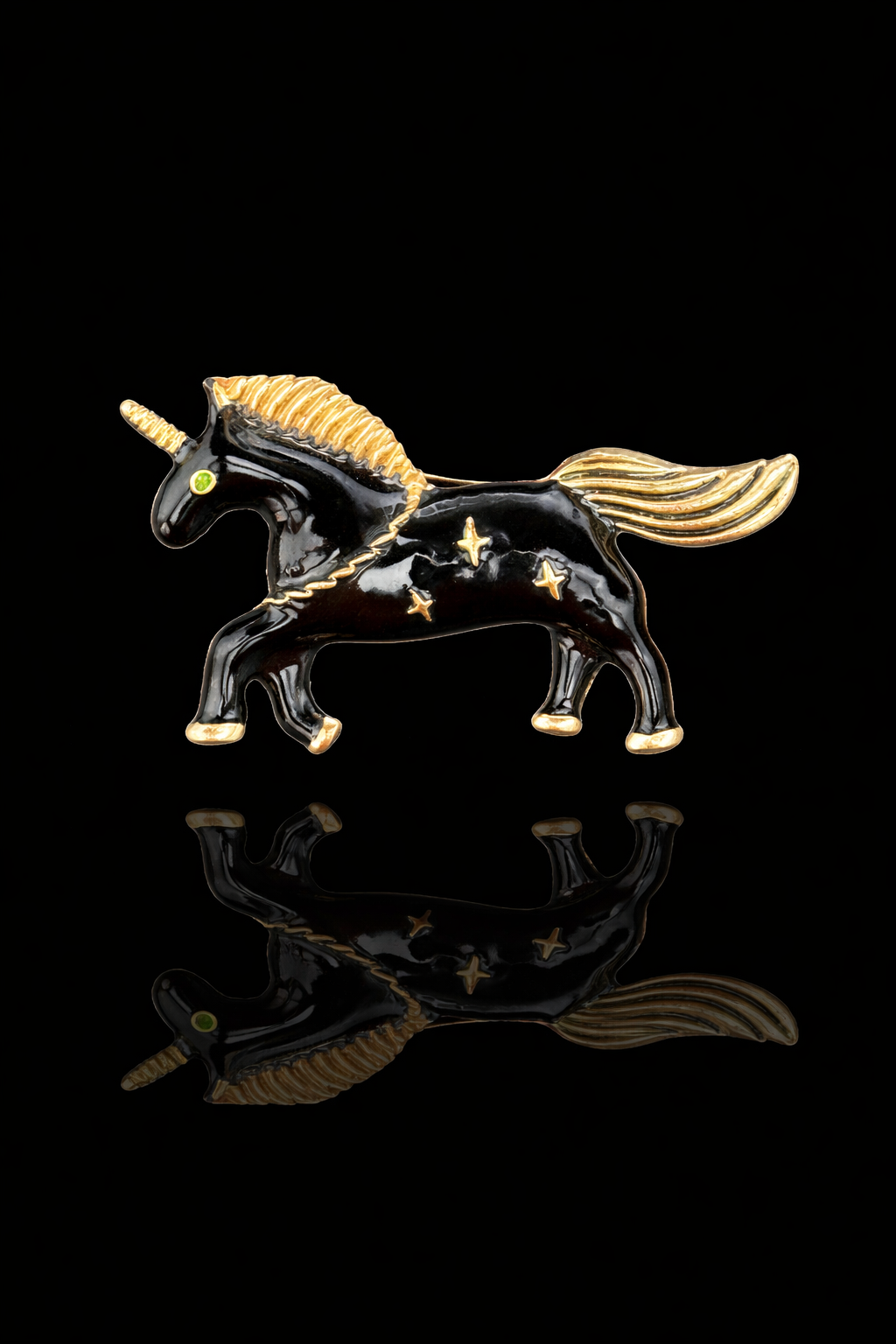 Midnight Star Unicorn Brooch