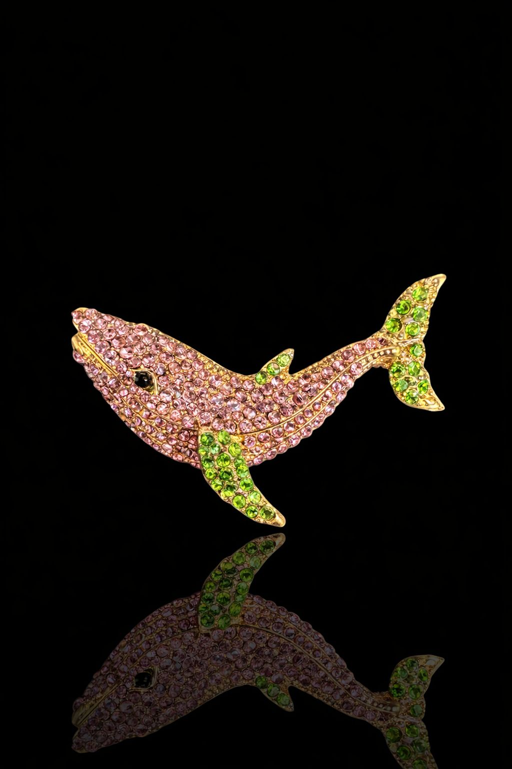 Blush Wave Dolphin Brooch
