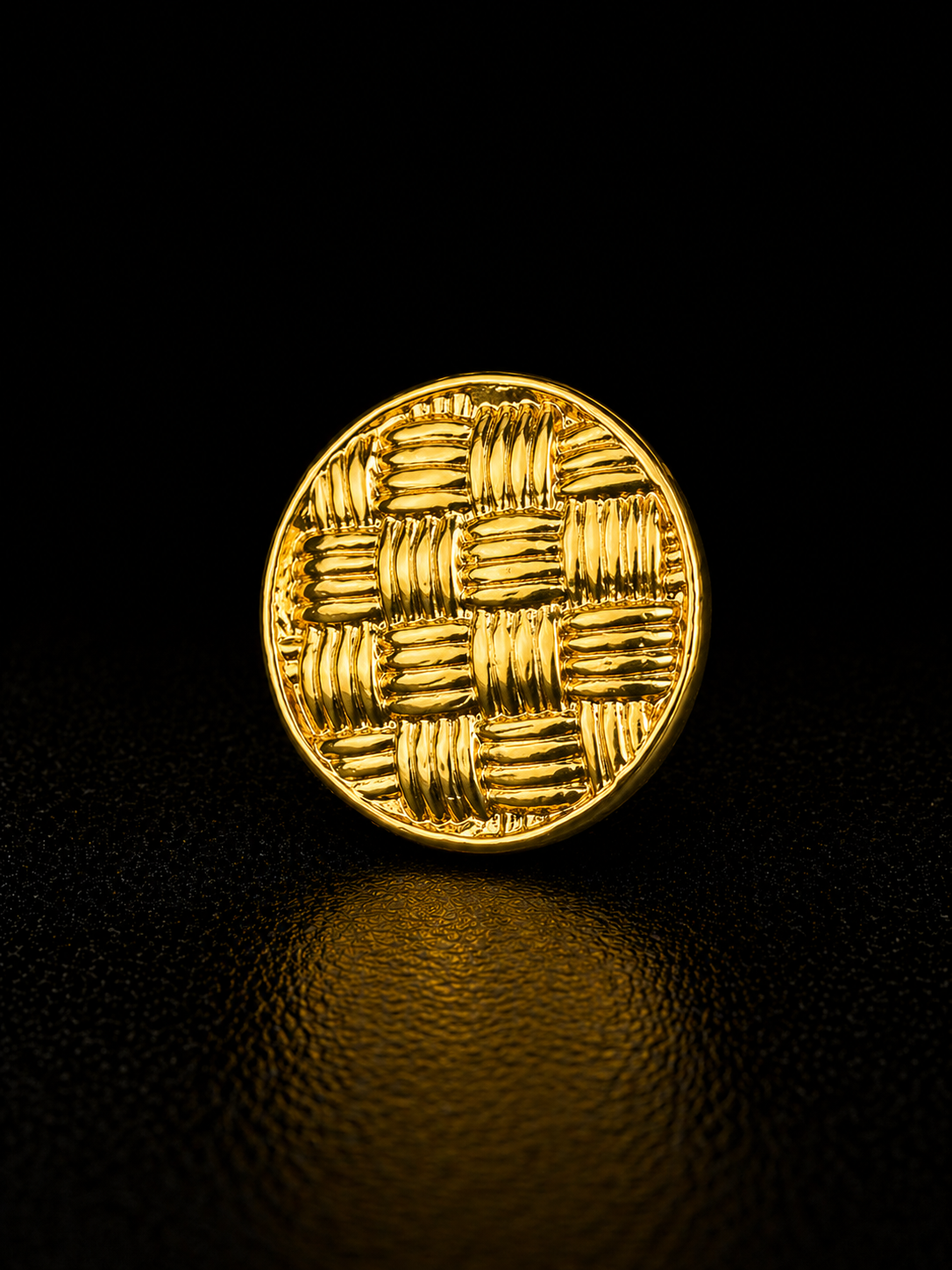 Woven Gold Coin Brooch