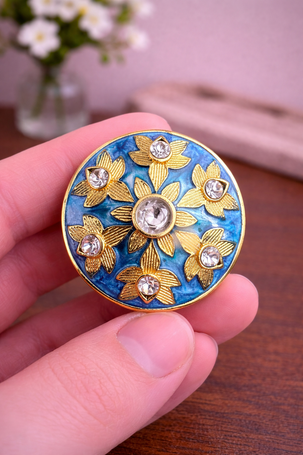 Pushp Zircon Bandhgala Button