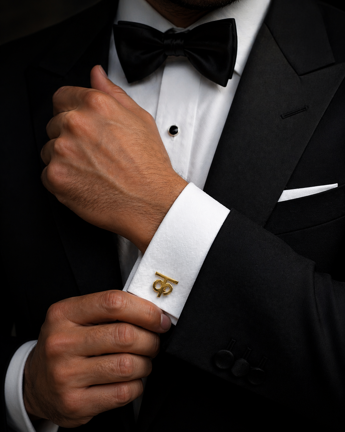 Rajputana Initial "क" Gold Cufflinks