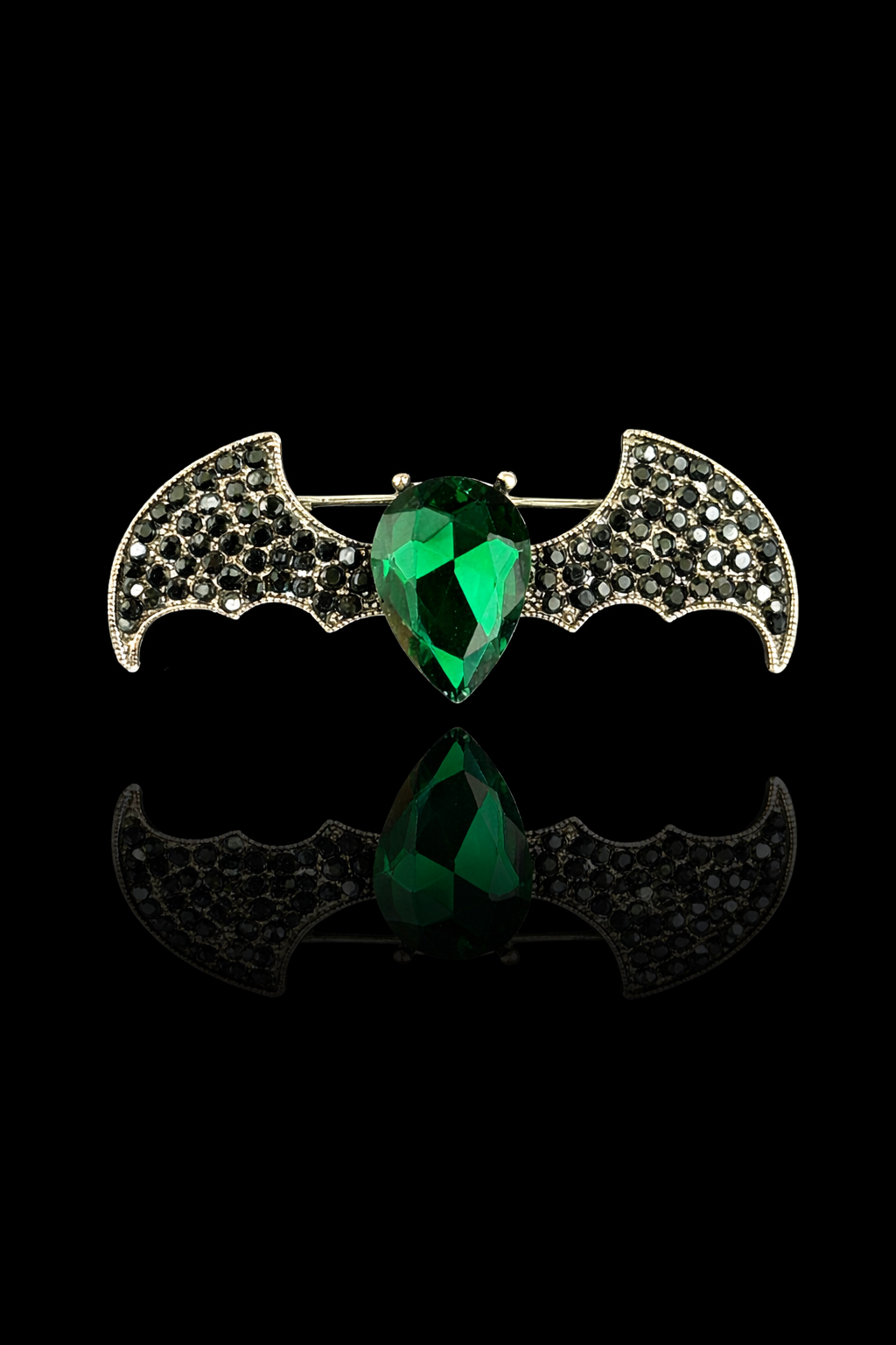 Emerald Night Wing Brooch