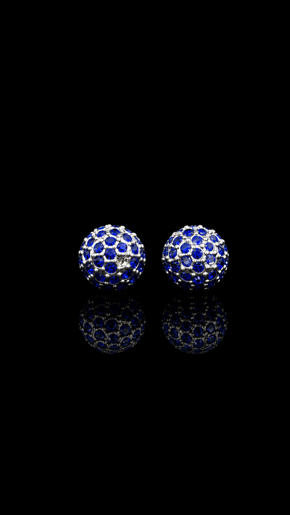 Royal Blue Crystal Ball Cufflinks