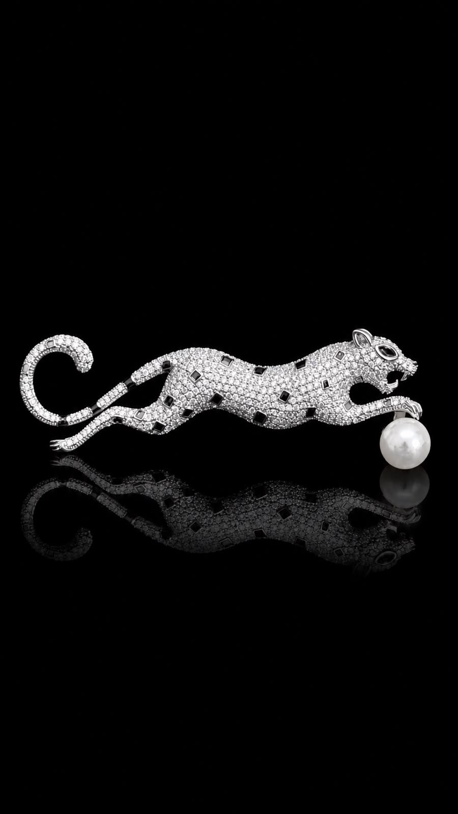 Panther Pearl Chase Brooch