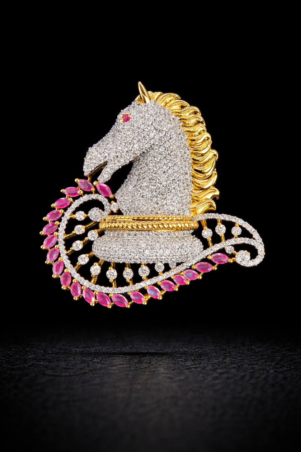 Regal Stallion Magnet Brooch