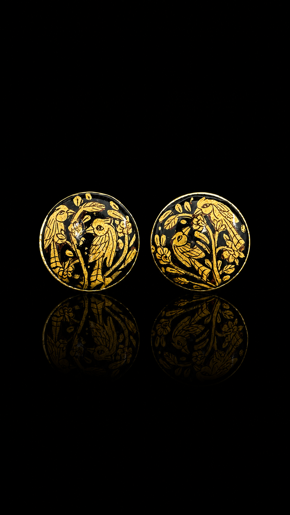 Suvarna Pakshi Hand-Painted Enamel Cufflinks