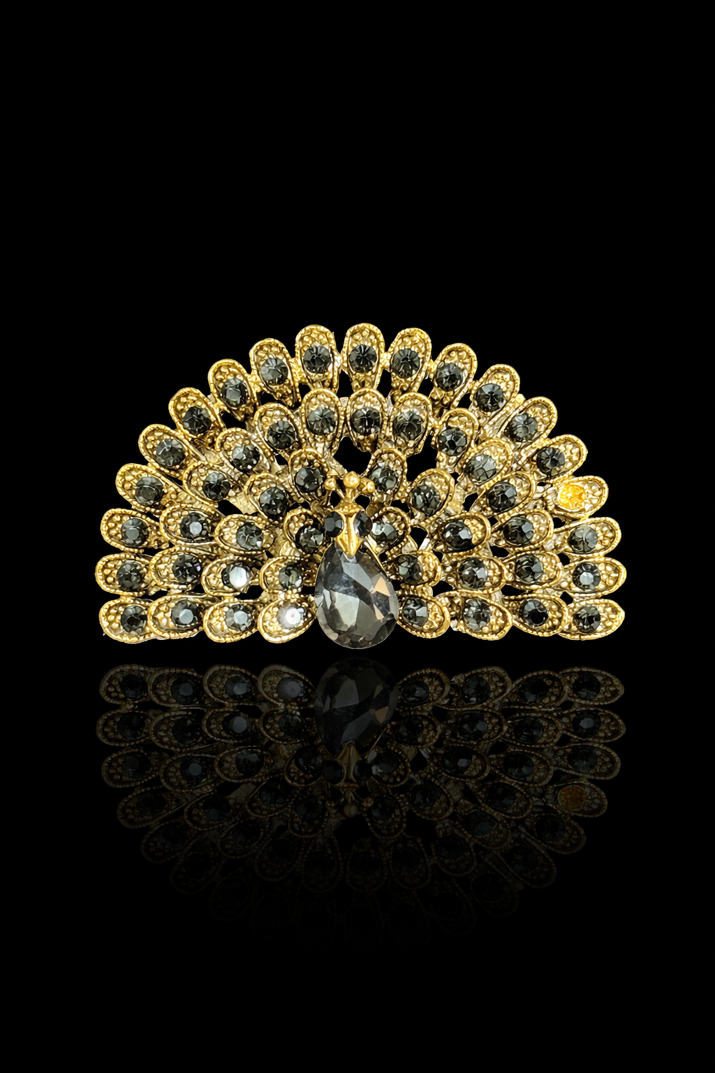 Midnight Royale Peacock Brooch