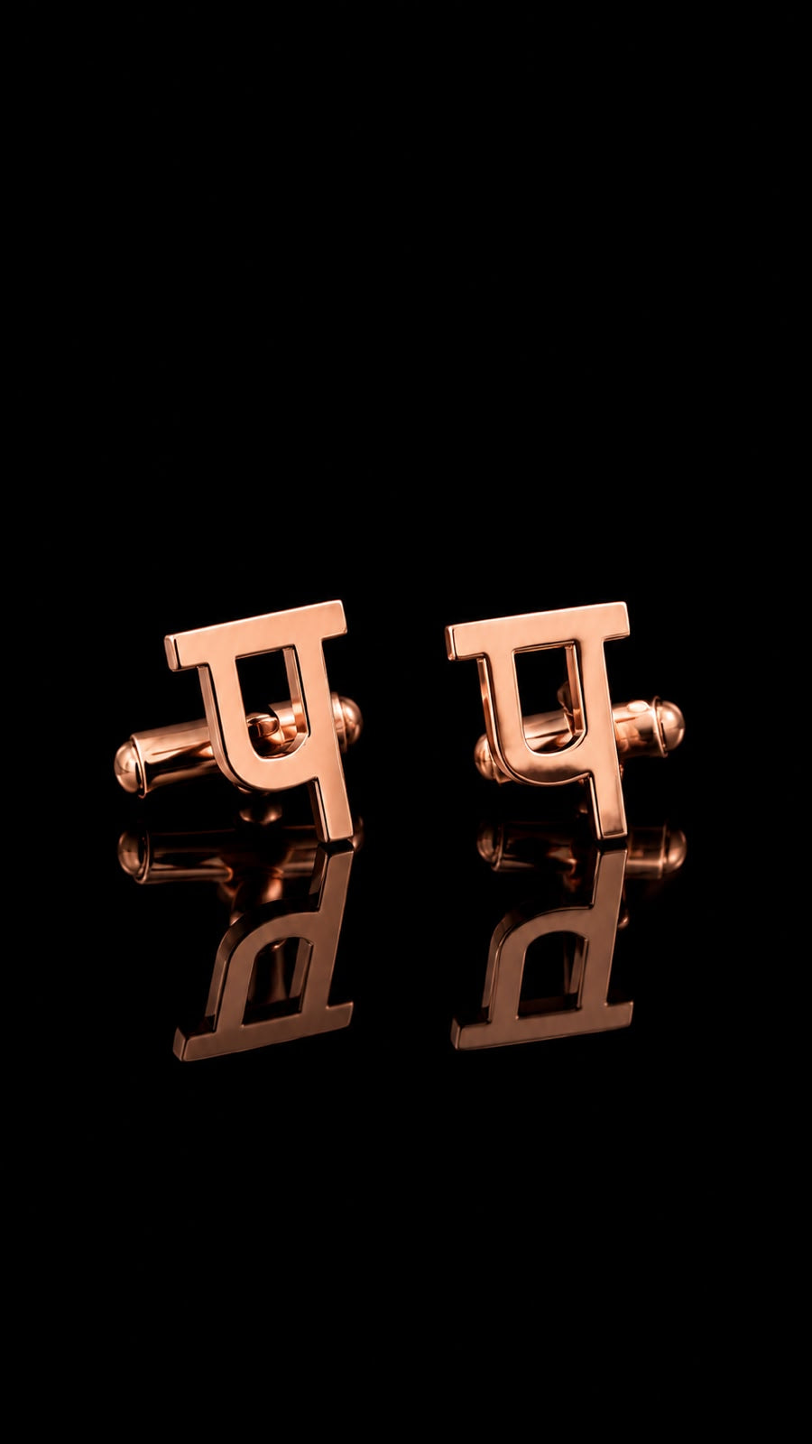 Rajputana Initial "प" Rose Gold Cufflinks