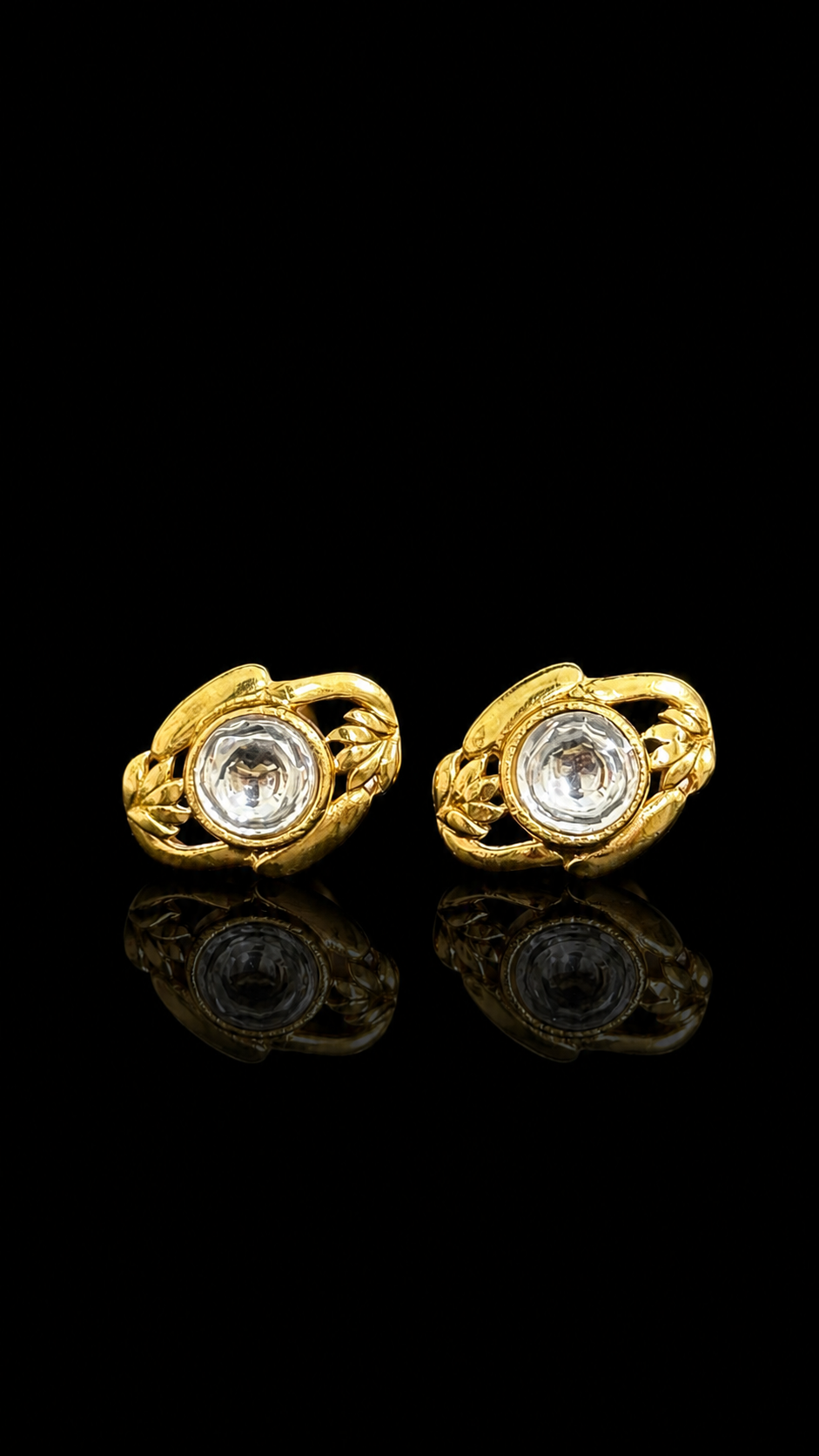 Royal Crystal Knot Gold Cufflinks