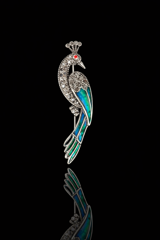 Celestial Plume Peacock Brooch