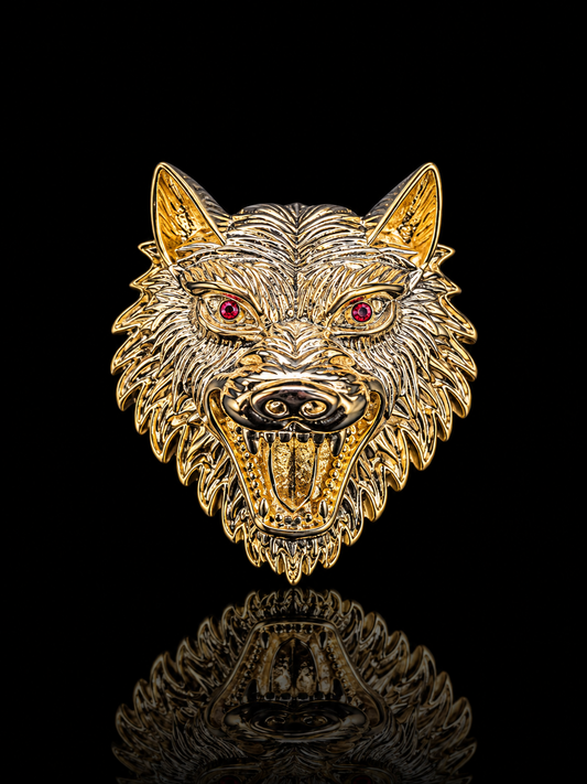 Royal Wolf Head Brooch