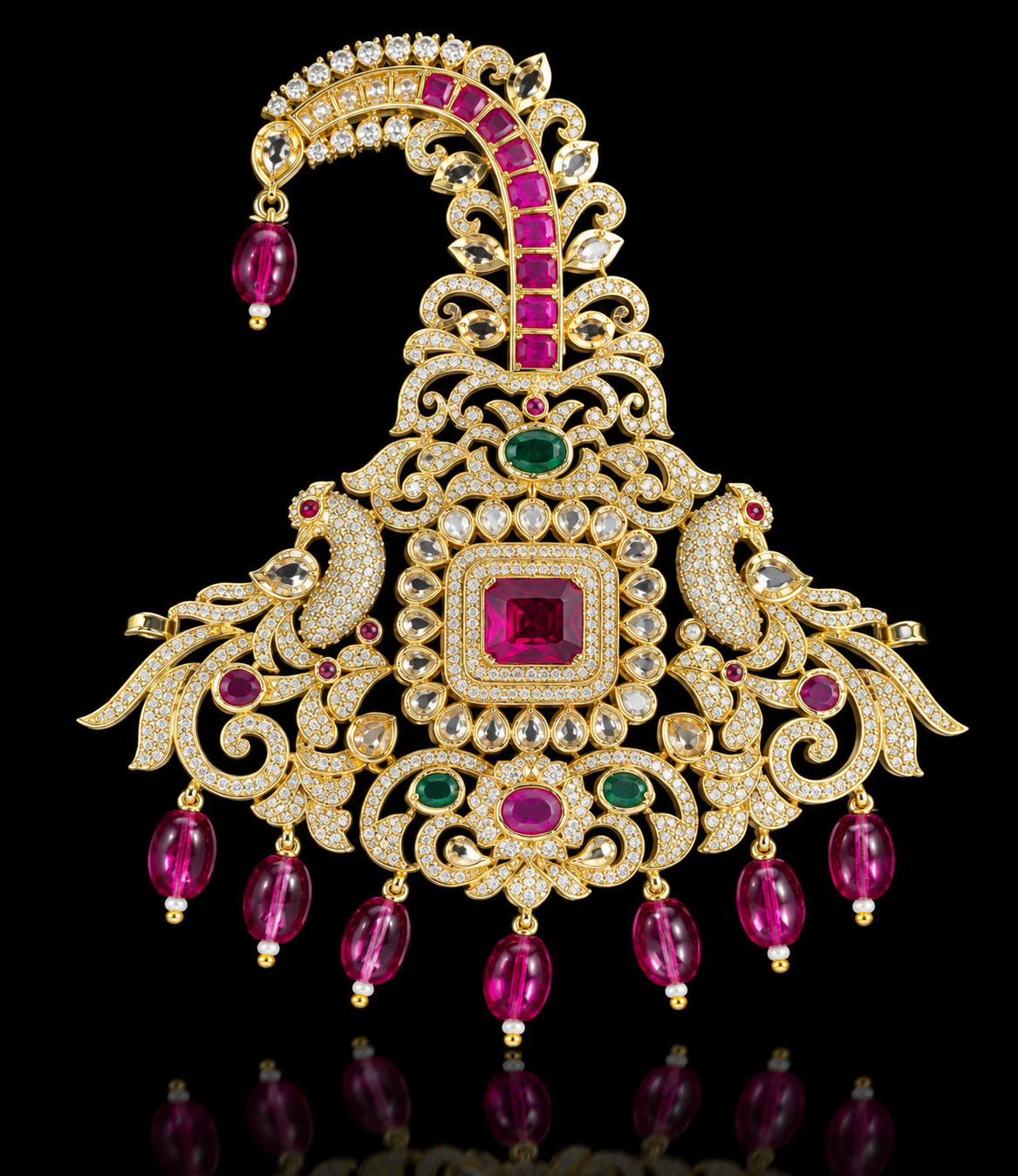 Royal Heritage Ruby & Emerald Kalgi Sarpech