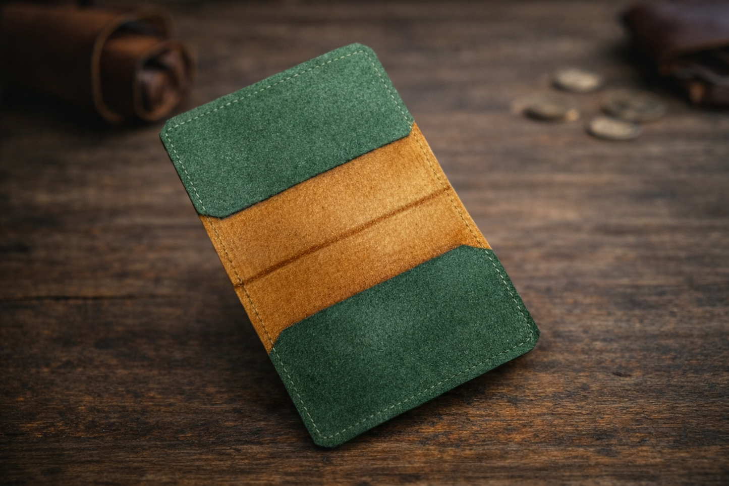 Forest Edge Suede Card Wallet