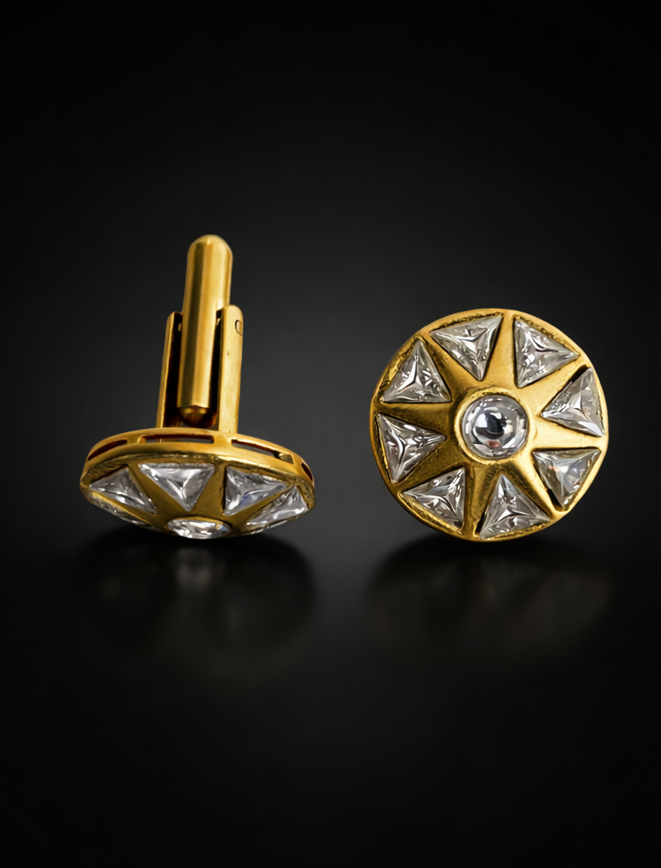 Sunburst Polki Brass Cufflinks