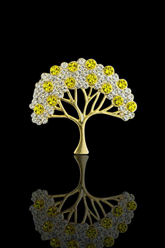 Golden Blossom Tree Brooch