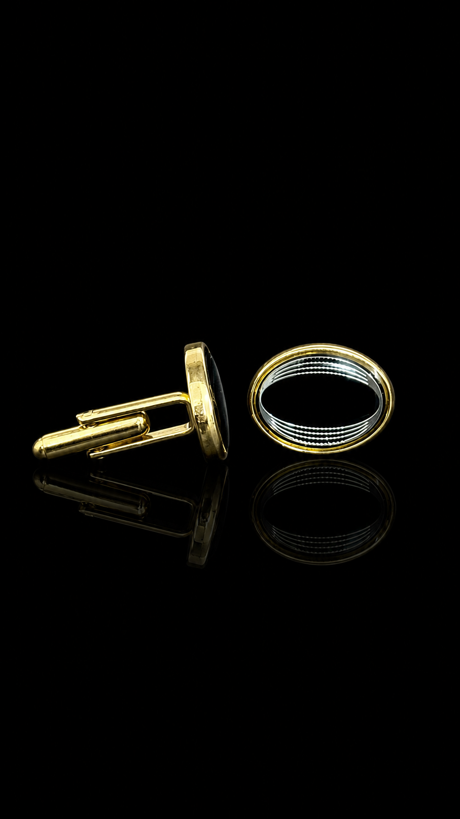 Eclipse Oval Gold Cufflinks