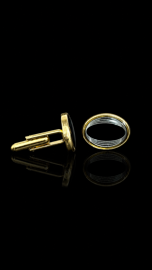 Eclipse Oval Gold Cufflinks