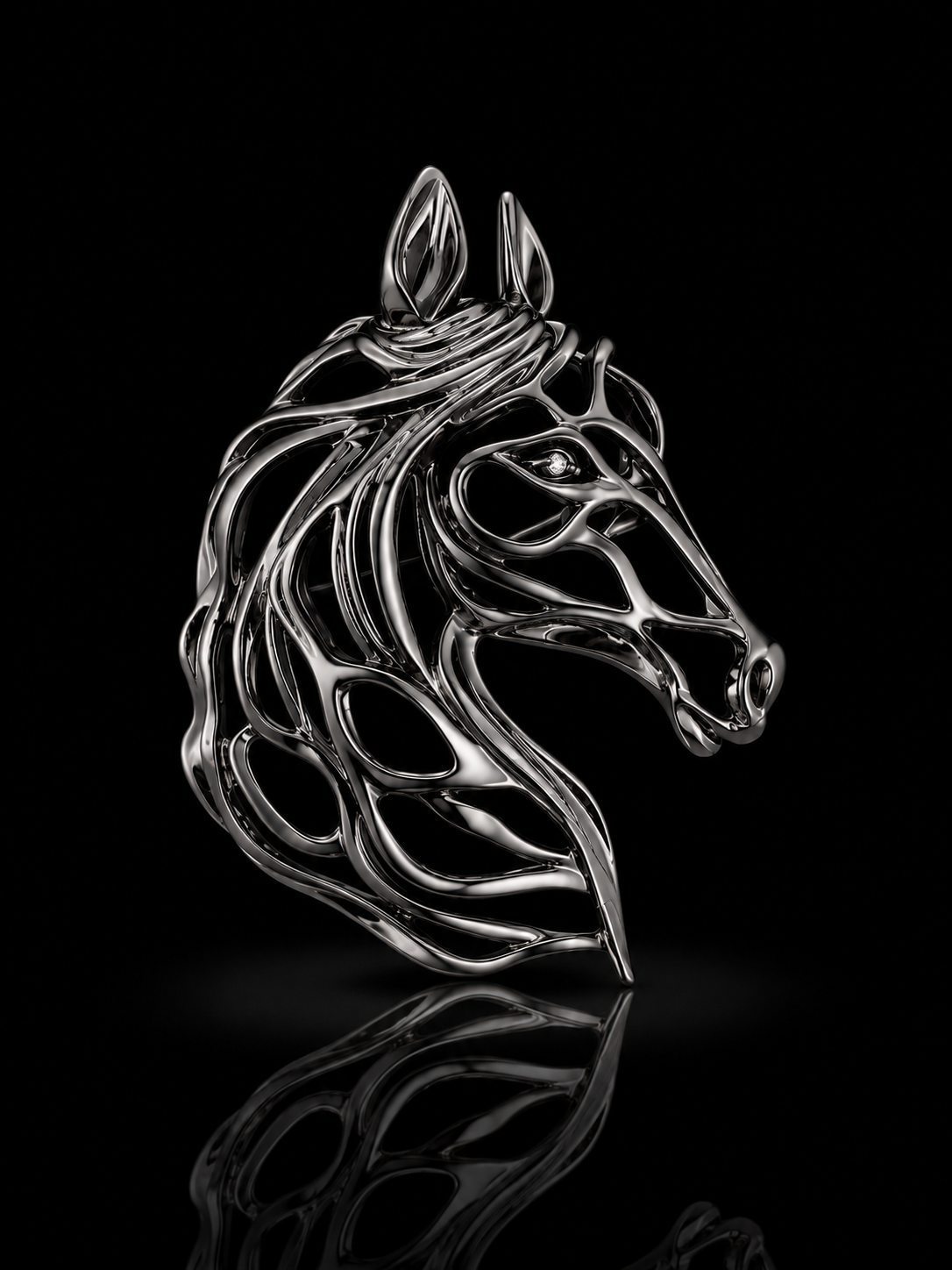Royal Horse Head Statement Brooch