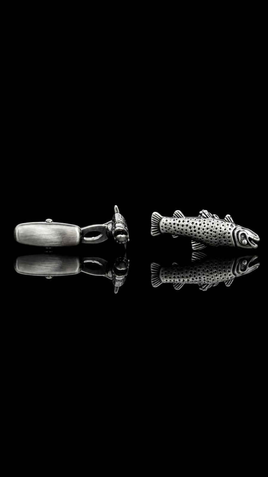 Silver Fish Metal Cufflinks