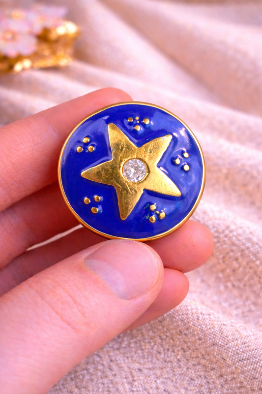 Royal Star Blue Banghgala Button