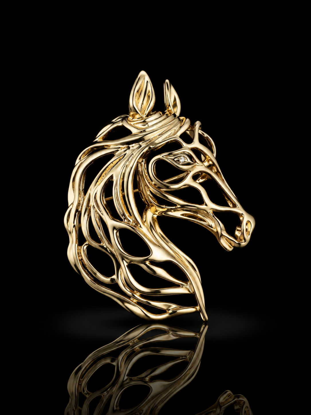 Royal Horse Head Statement Brooch