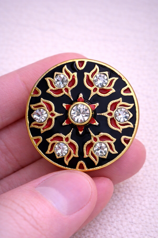 Noir Gulnaar Bandhgala Button