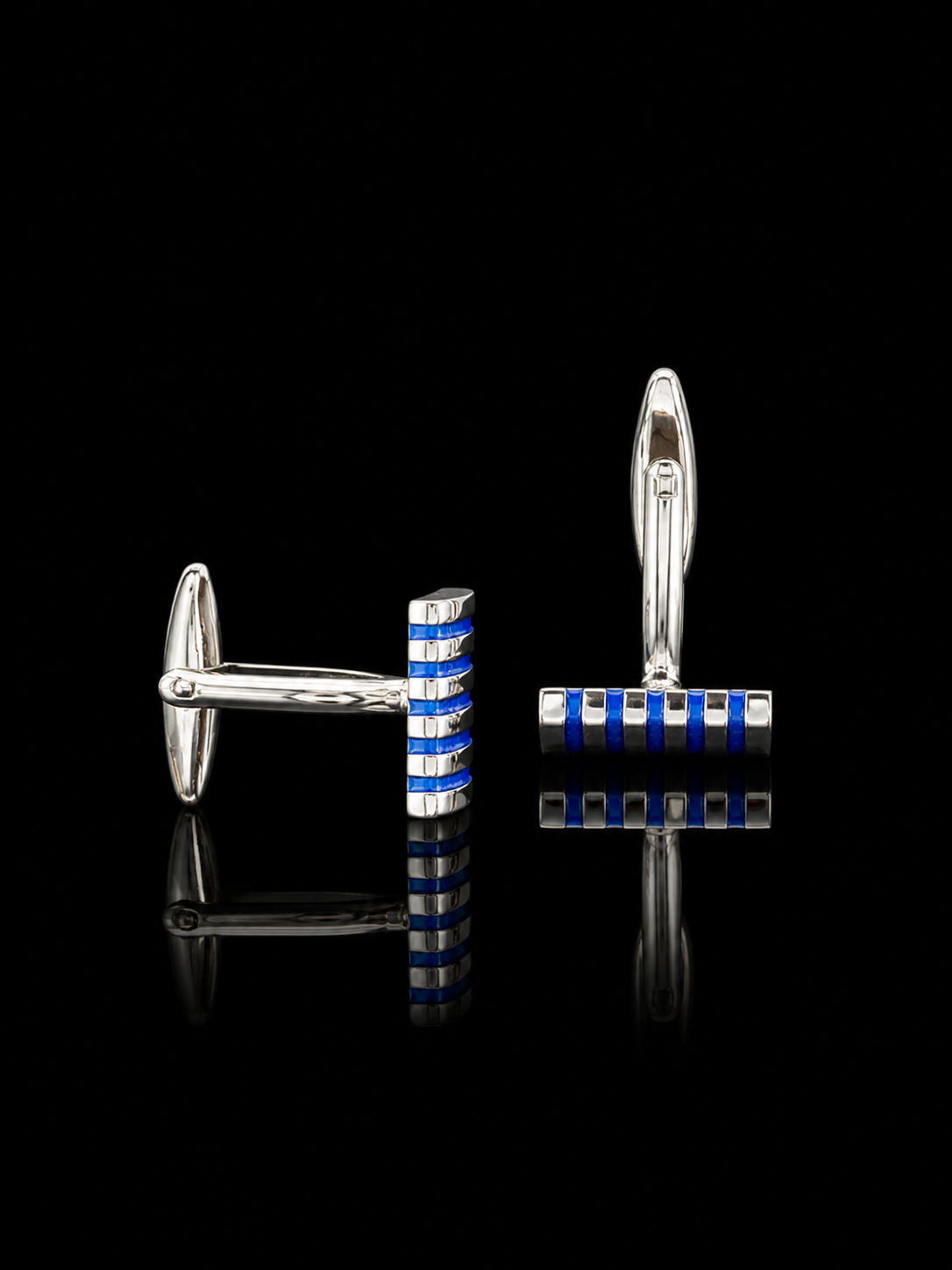 Royal Blue Stripe Cufflinks